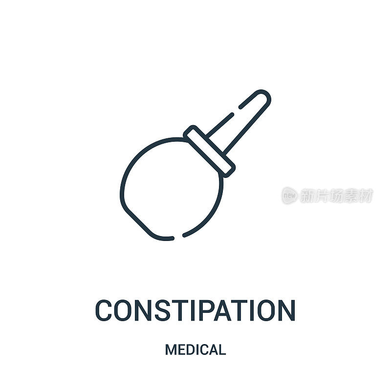 constipation icon vector from medical collection. Thin line constipation outline icon vector illustration.